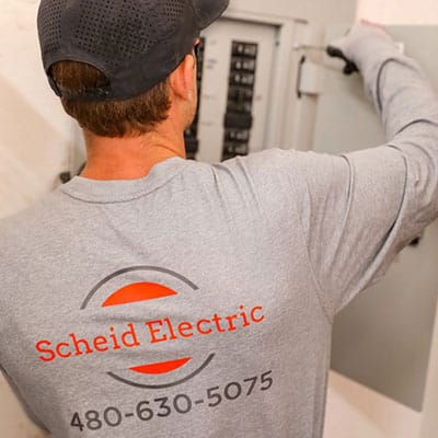 Electrician Servicing Breaker Box